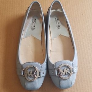 Michael Kors Baby Blue Leather Logo Flats